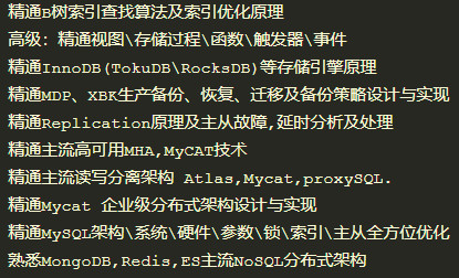 MySQL DBA运维技能表-MySQL学习笔记