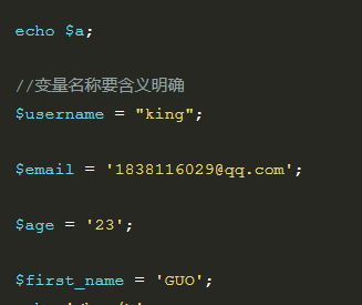 PHP的变量-MySQL学习笔记